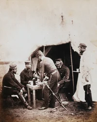 Brigadier Robert Garrett en officieren van de 4e divisie, uit een album van 52 foto